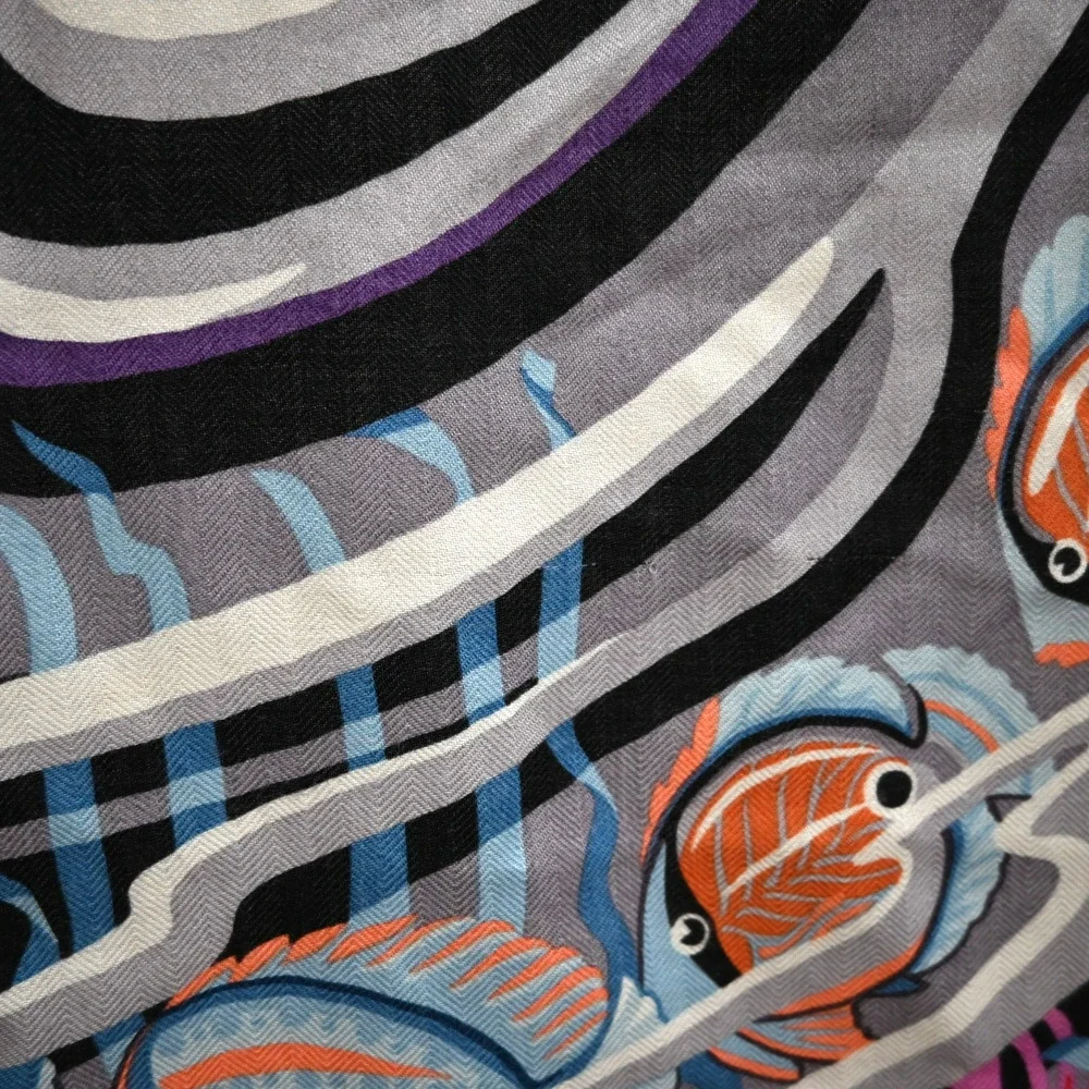 Hermes 'de la mer au ciel' Multicolored Shawl - Picture 16 of 16